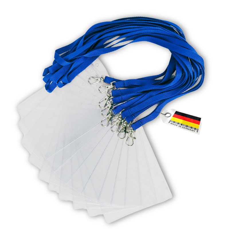 Lanyards with ID card holders in a set