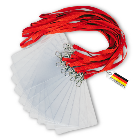 10 x Lanyards with ID Card Holder DIN A6