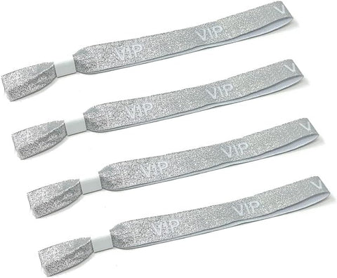 Twist4 VIP fabric entry wristbands - silver / black 